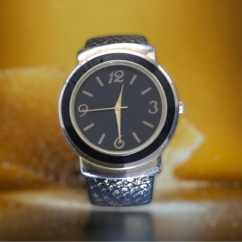 Chico’s Cuff Snakeskin Bracelet Watch Stainless Steel Back